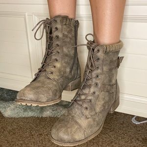Brown Lace Up Ankle Boots